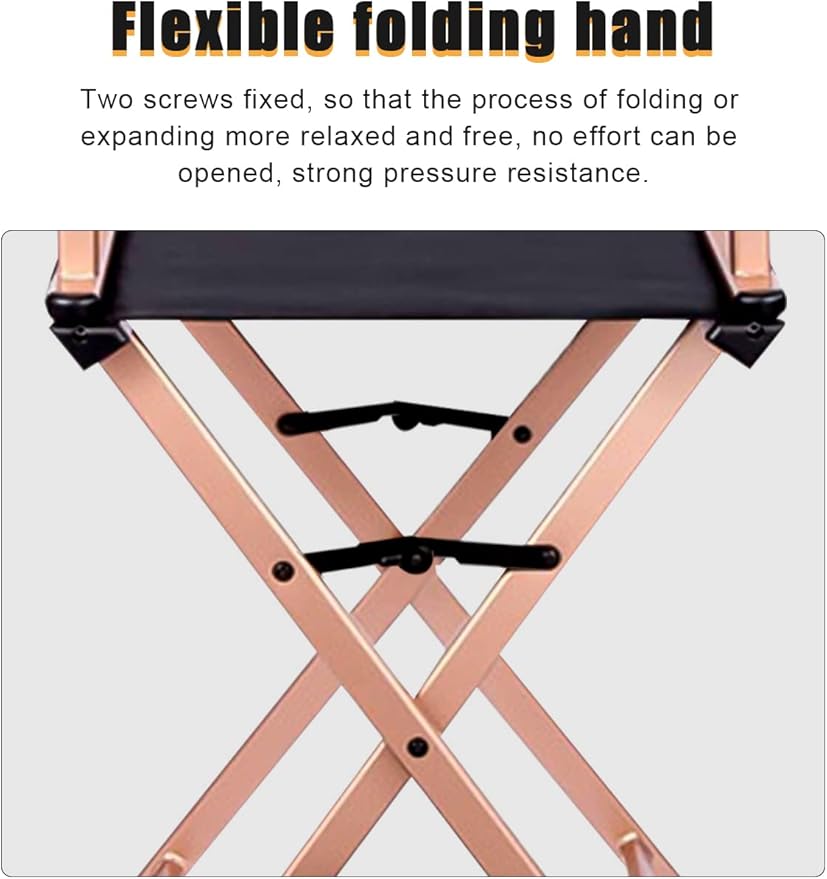 Lorvain Folable Makeup Artist Stool Chair, Protable Tall Folding Directors Chair - Image 4