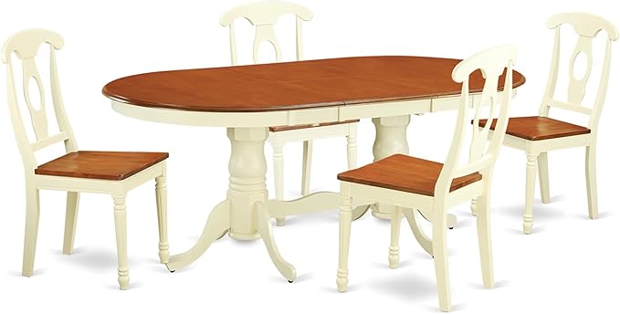 East West Furniture PLKE5-WHI-W 5 Piece Dining Table Set by EastWestFurniture