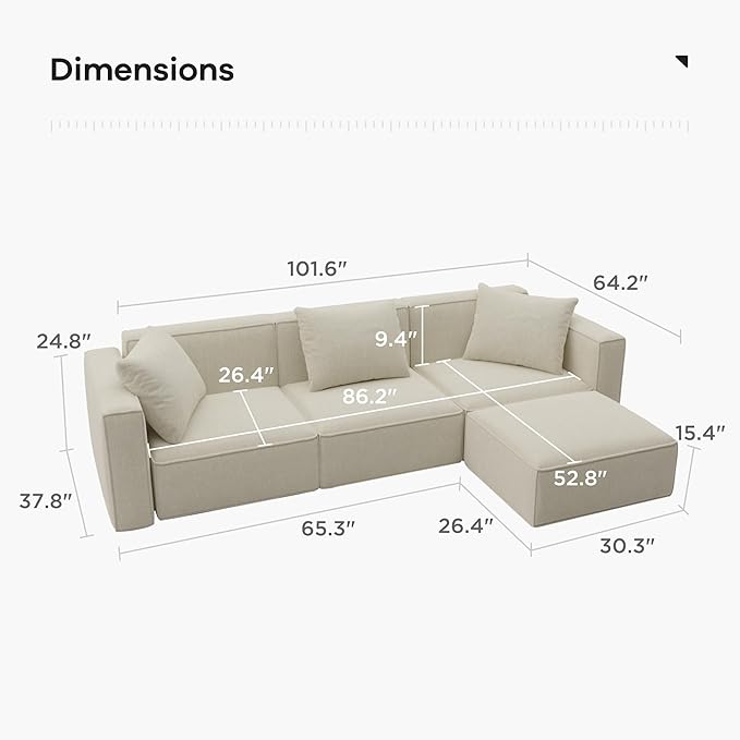 Acanva Luxury Modular Sectional Living Room Sofa Set, Modern Minimalist Style - Image 2