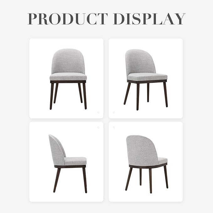 COLAMY Upholstered Dining Chairs Set of 2, Wooden Kitchen Chairs - Image 8