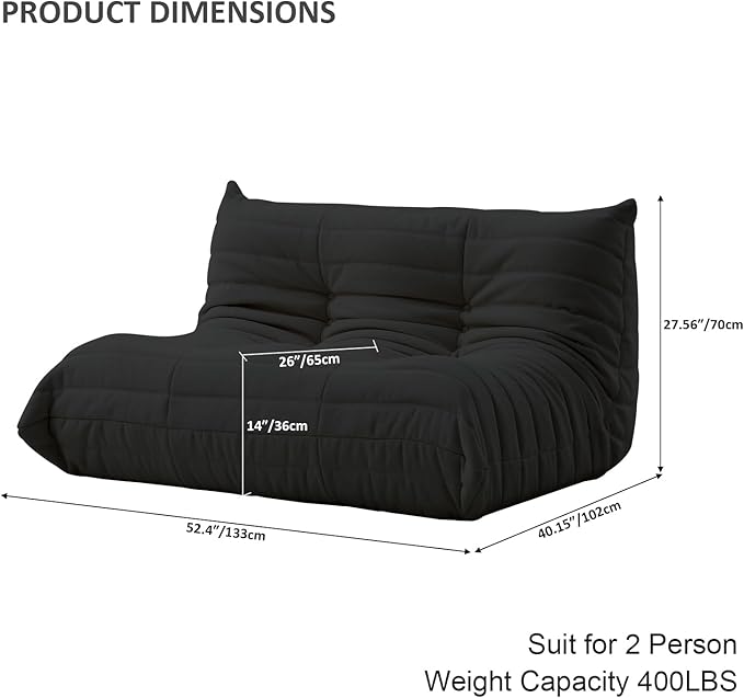 Luxury Sofa Couch Chair, Lazy Floor Seating, Fireside Bean Bag Chair, Ergonomic - Image 2