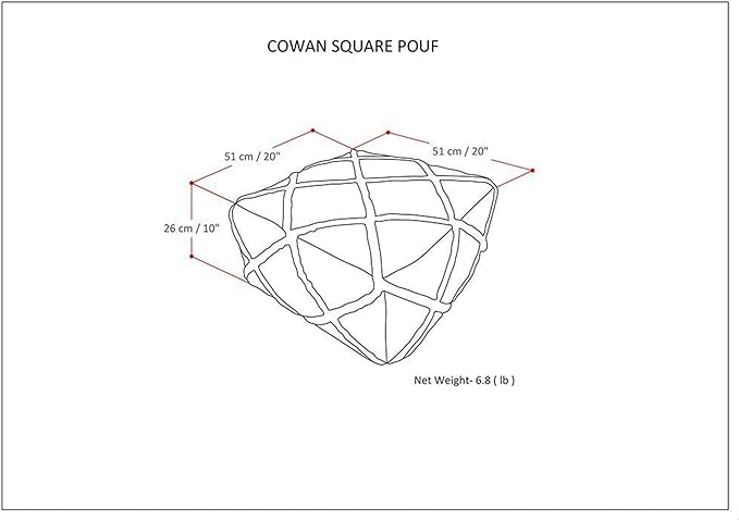 SIMPLIHOME Cowan Contemporary Square Pouf in Grey, Natural Handloom Woven - Image 3