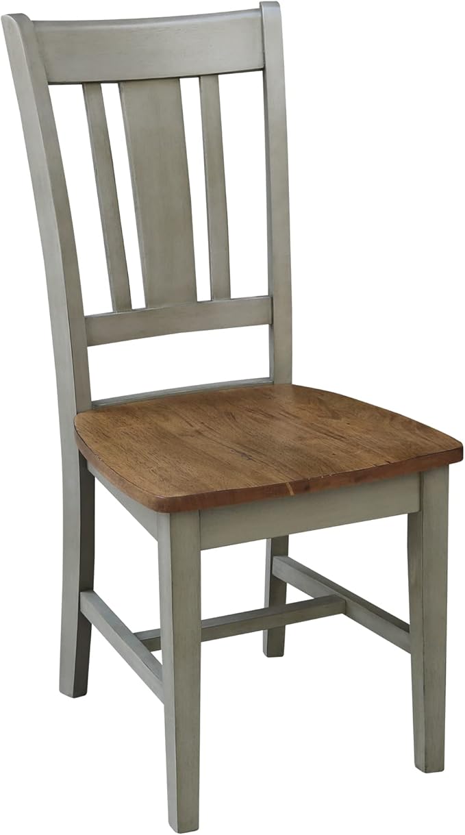 International Concepts San Remo Splatback Chair, Distressed Hickory/Stone - Image 6