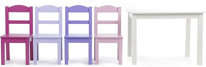 Humble Crew Kids Wooden Table and 4 Chairs Set, and Snack Time - Image 9