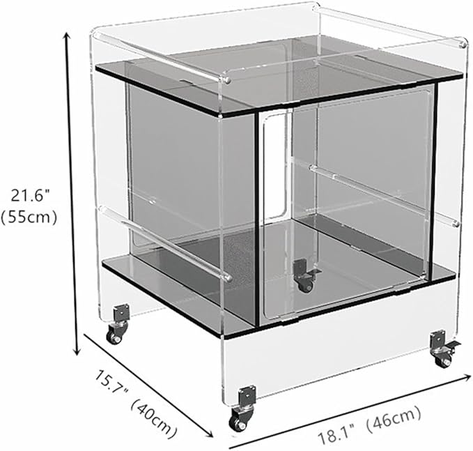 Transparent Acrylic Mobile Side Table - Image 3