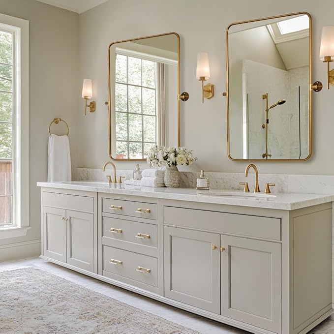 ANDY STAR Gold Pivot Mirror, Farmhouse Rectangle Bathroom Mirror - Image 7
