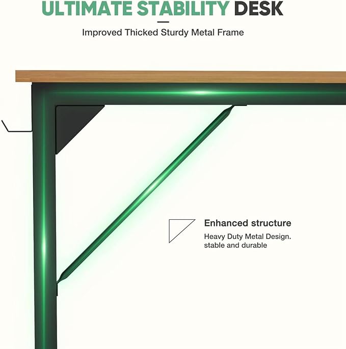 47 Inch Desk Office with Storage, Modern Simple Style Gaming Computer Table - Image 5