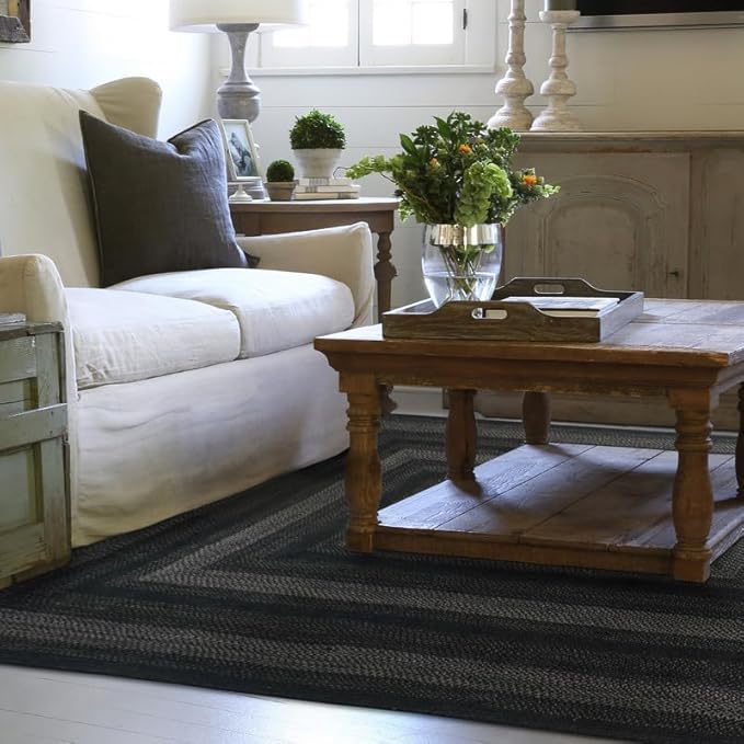 Homespice Jet Black Jute Rug 8x10' – Primitive Braided Rugs - Image 10