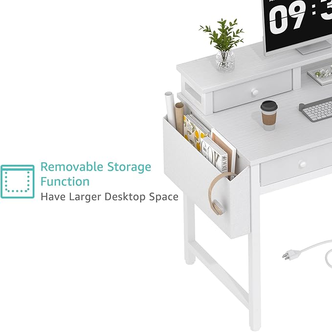 Lufeiya White Computer Desk - Image 9