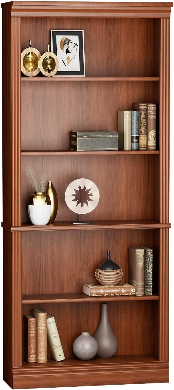 VICTONE 5-Shelf Bookcase, Wooden Standing Rack Book Storage Shelves Furniture - Image 7