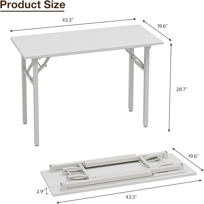 TEMI Small Computer Desk Folding Table - Image 3