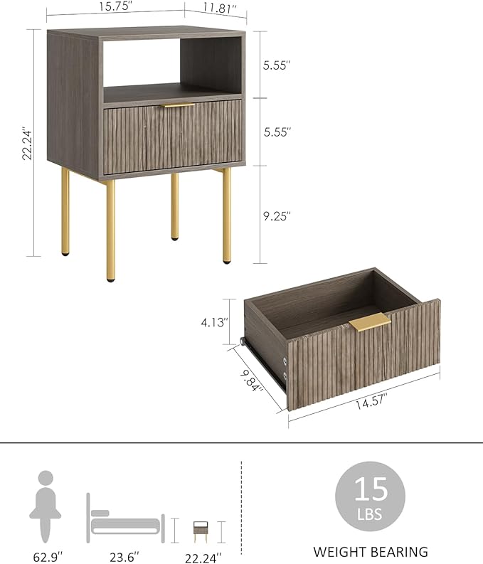 Nightstand, Morden Bedside Table - Image 2