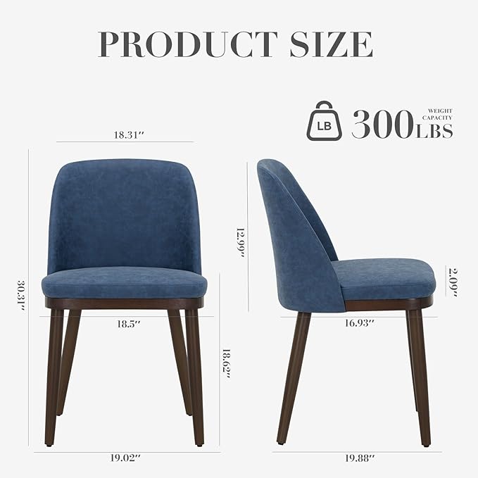 COLAMY Upholstered Dining Chairs Set of 2, Modern Kitchen Chairs - Image 8