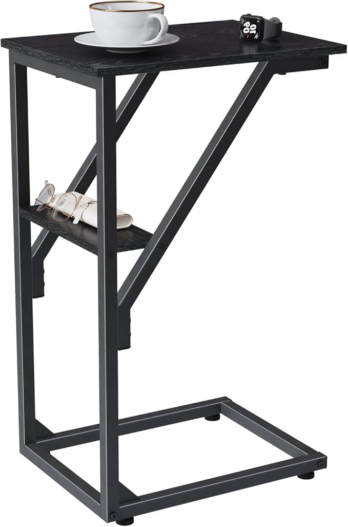 C-Shaped End Table, Small Side Table by Unknown