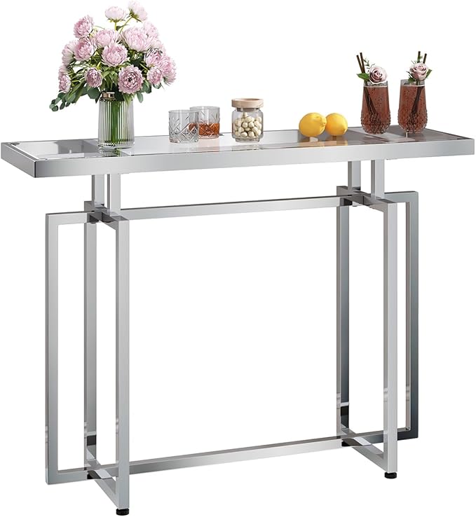 ASYA Glass Console Table for Entryway, Modern Entryway Table - Image 6