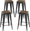 30 inch Backless Bar Stools Set of 4, Indoor Metal Bar Stools by Vinahomar