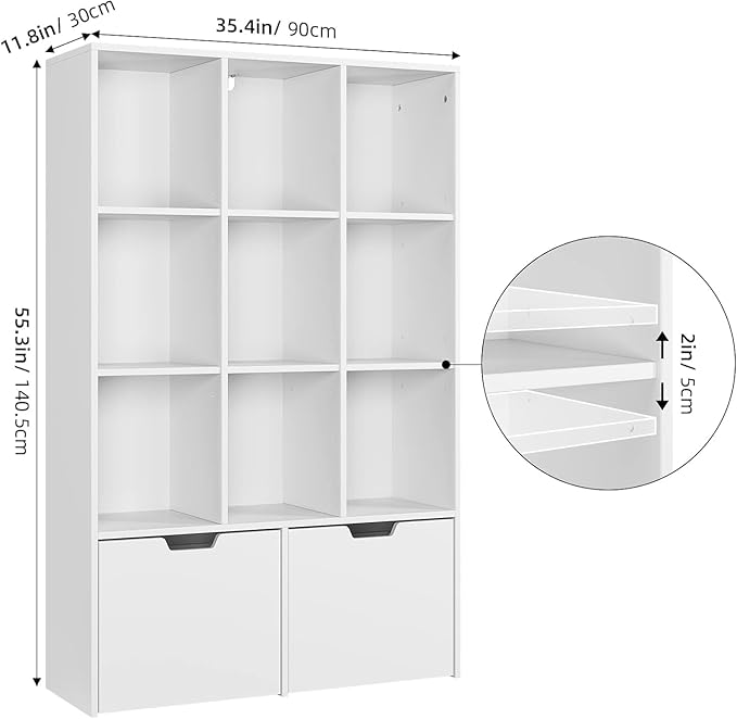GarveeHome 55 Inches Tall Bookcase - Image 2