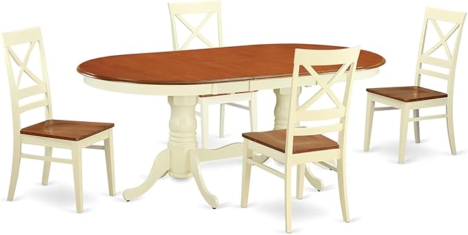 East West Furniture PLQU5-WHI-W 5 Piece Modern Dining Table Set Includes an by EastWestFurniture