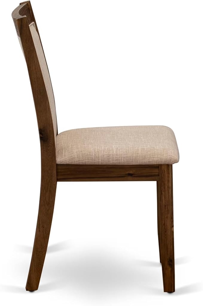 F2MZ7-50N-04 7-Pc Wooden Dining Set Includes a Pedestal Table and 6 Light Tan - Image 8