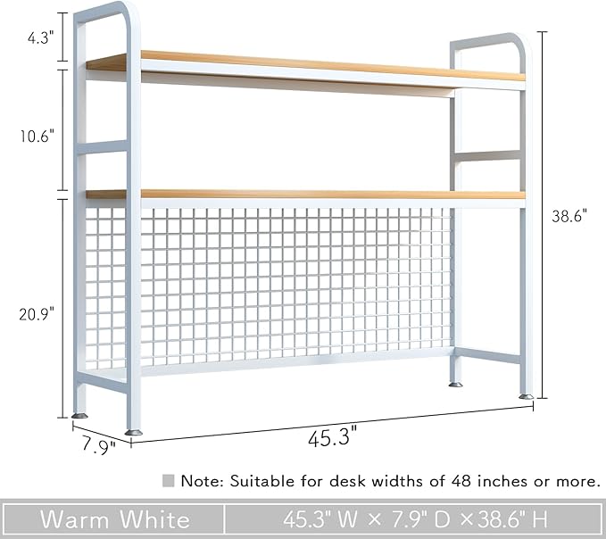 IOTXY 2-Tier Desktop Hutch Bookshelf - Image 2