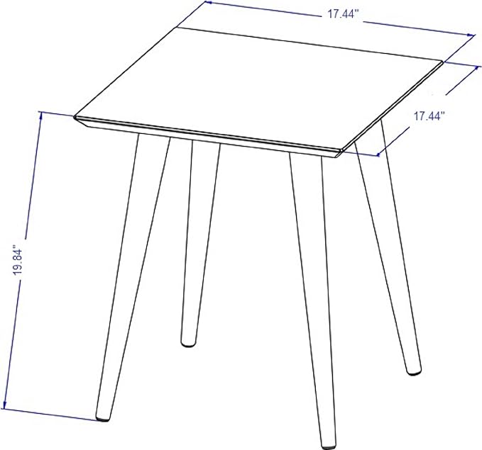 Manhattan Comfort Utopia High Square End Table, Off White - Image 3