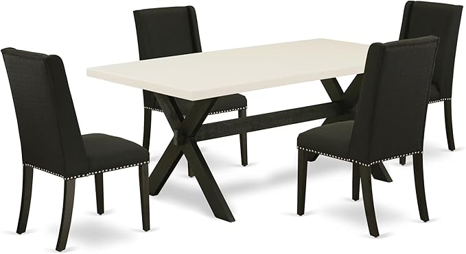 East West Furniture X627FL624-5 5 Piece Dining Set Includes a Rectangle Dining by EastWestFurniture