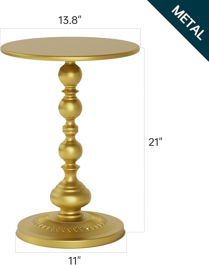 Metal Round Side Table, Small Drink Table - Image 3