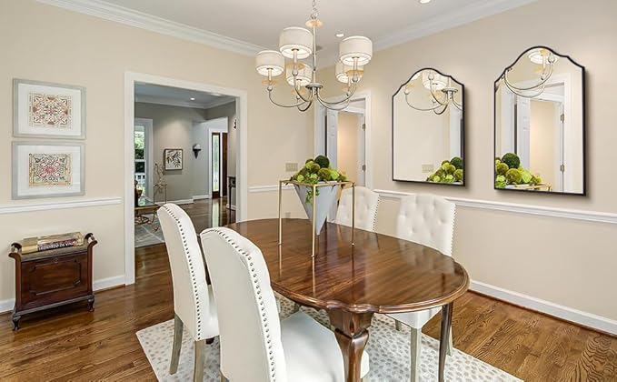 Arched Mirror Wall Decor, Scalloped Entryway Mirror, - Image 8