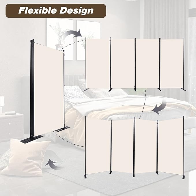 Room Divider, 4 Panel Folding Privacy Screens - Image 5