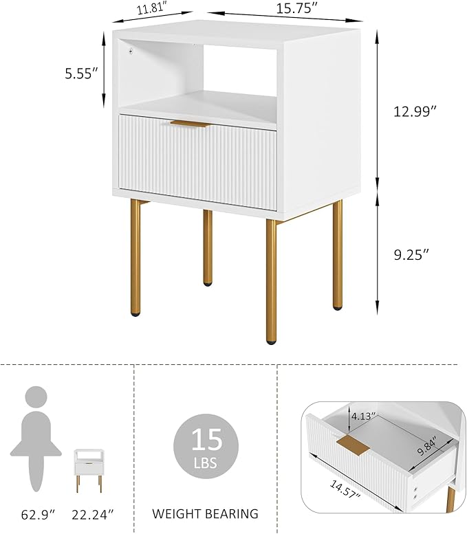 Nightstand, Morden Bedside Table - Image 2