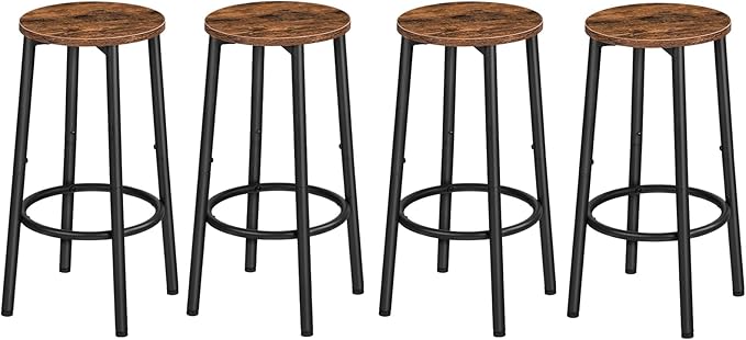 HOOBRO Bar Stools Set of 4, Counter Height Stools, Kitchen Round Height Stools by HOOBRO
