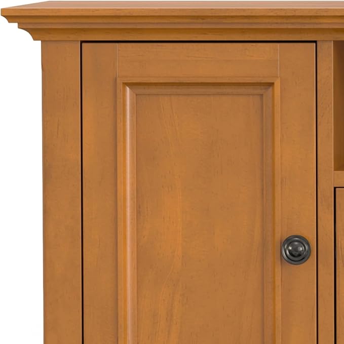 SIMPLIHOME Amherst 72-inch Wide Solid Wood TV Stand in Light Golden Brown - Image 10