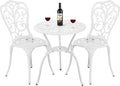 Bistro Set 3 Piece Outdoor Cast Aluminum Patio Bistro Set by Withniture