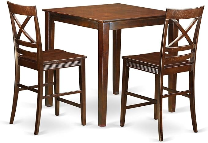 East West Furniture VNQU3-MAH-W 3 Piece Counter Height Pub Set by EastWestFurniture