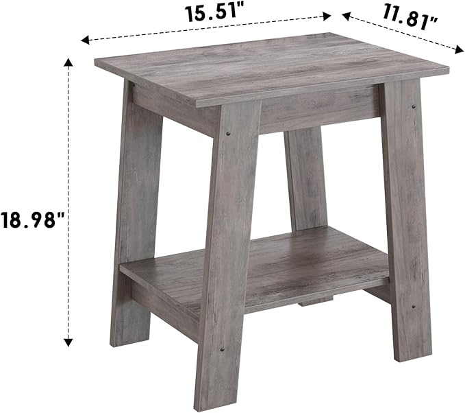 End Table, Side Table with 2-Tier Storage Shelf, Sofa Table - Image 3