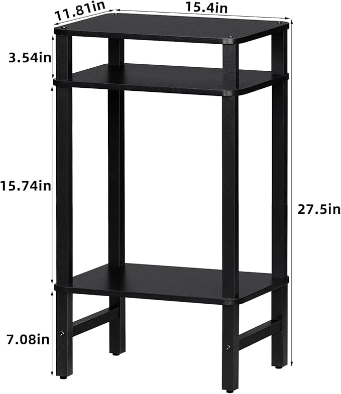 28in Tall Side Table 3-Tier Small Narrow End Table - Image 3