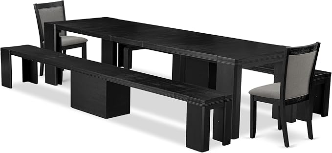 X02MZ-206-50 - 5-pc Dining Room Table Set a Rectangular Kitchen Table and 2 - Image 2