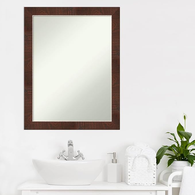 Amanti Art Brown Bathroom Mirror - Image 6