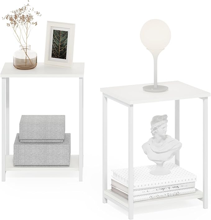 Furinno Simplistic Industrial Metal Frame End Table by Furinno-FitsYourSpaceFitsYourBudget