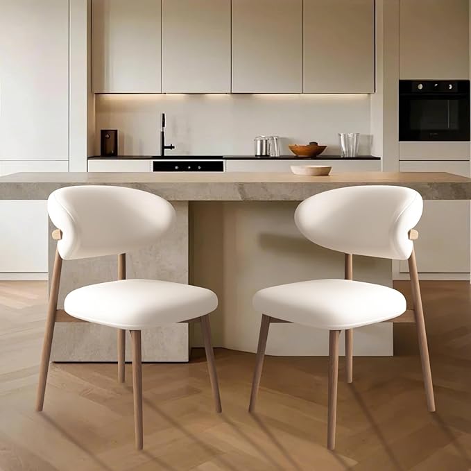 Upholstered Dining Chairs Set of 2, Mid Century Modern Kitchen Chairs by Aobalvn