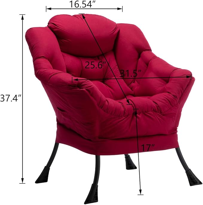 HollyHOME Modern Fabric Large Lazy Chair, Accent Oversized Comfy Reading Chair - Image 3