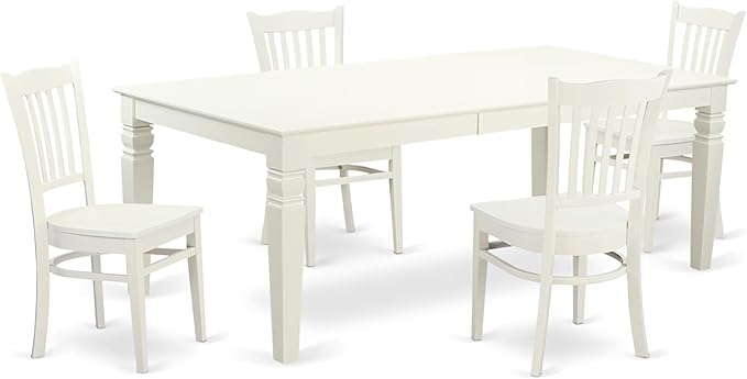 East West Furniture LGGR5-LWH-W 5 Piece Dining Room Table Set Includes a by EastWestFurniture