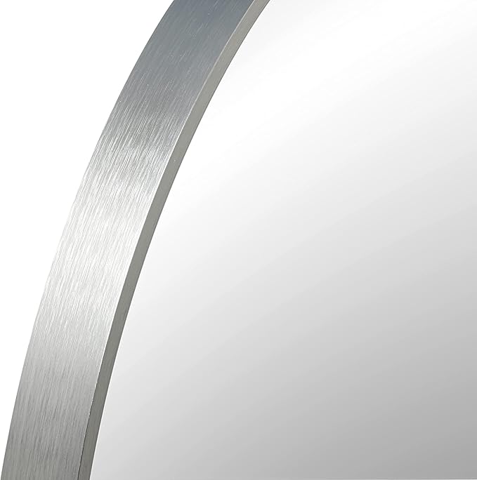 FrameWorks 28" Deluxe Contemporary Silver Circular Aluminum Mirror - Image 8