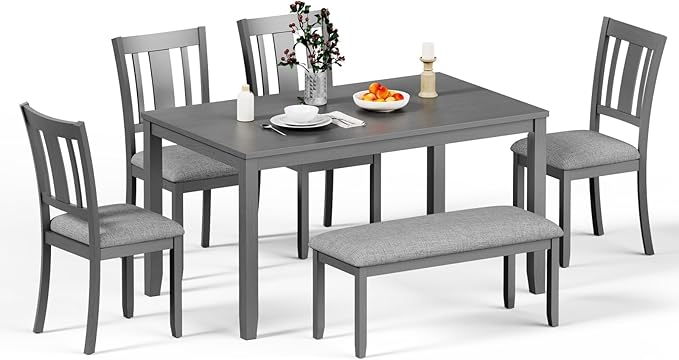 6-Piece Wooden Dining Table Set, Dining Table Set - Image 7