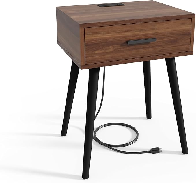 HAIOOU Set of 2 Mid Century Nightstand - Image 8