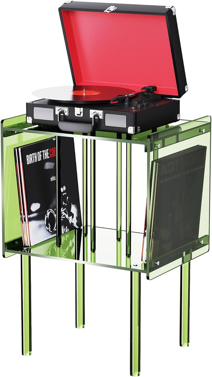 Acrylic Record Player Stand, by AcrylicFurnitureHomeDecor