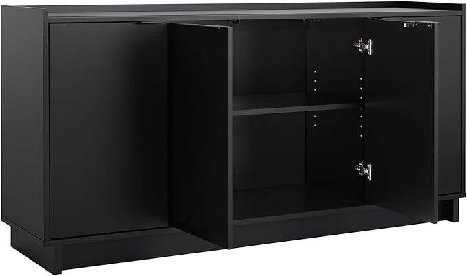 Prepac Simply Modern 4 Door Console Table Storage Cabinet, Buffet Cabinet - Image 7