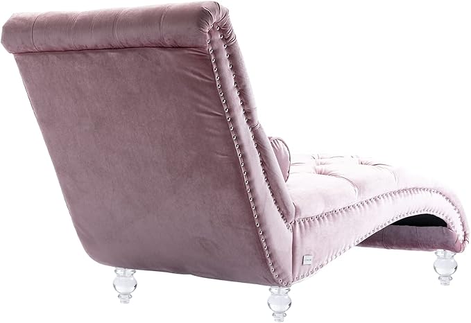 HomSof Modern Armless Velvet Chaise Lounge Indoor Chair - Image 8