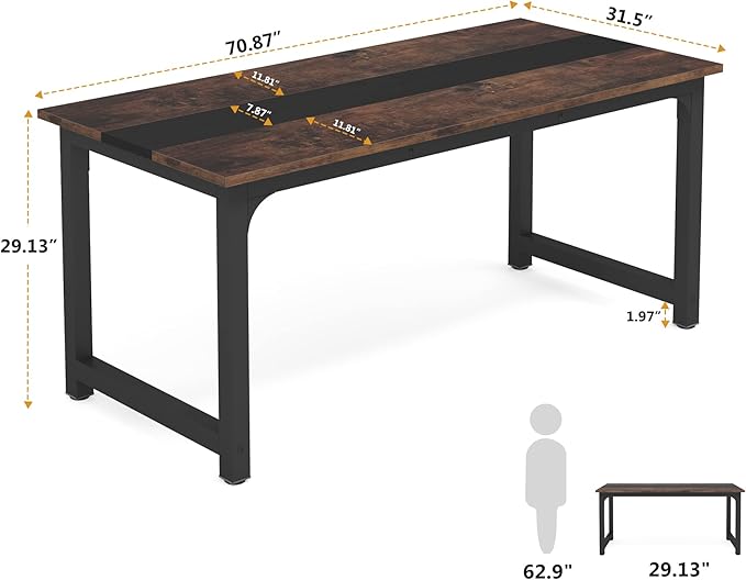Tribesigns 70.8”Executive Desk, Large Office Computer Desk - Image 2