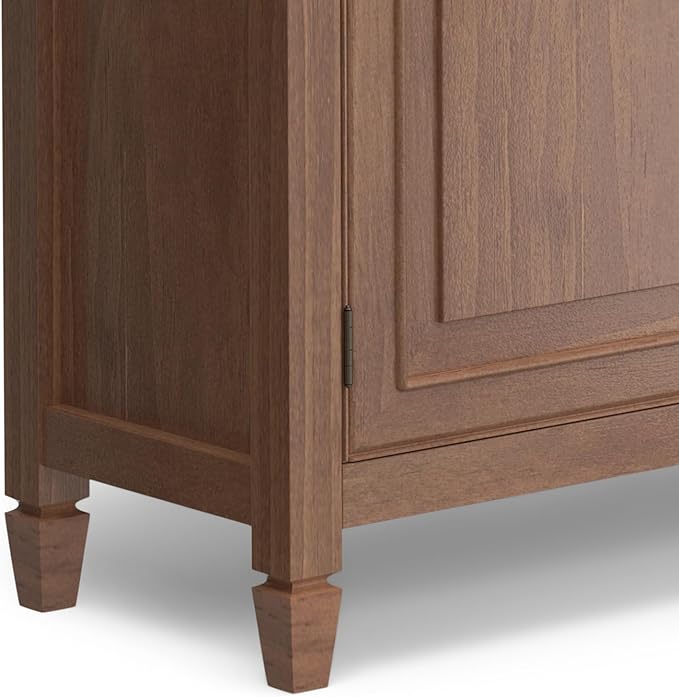 SIMPLIHOME Connaught 40-inch Wide Solid Wood Storage Cabinet in Medium Saddle - Image 12